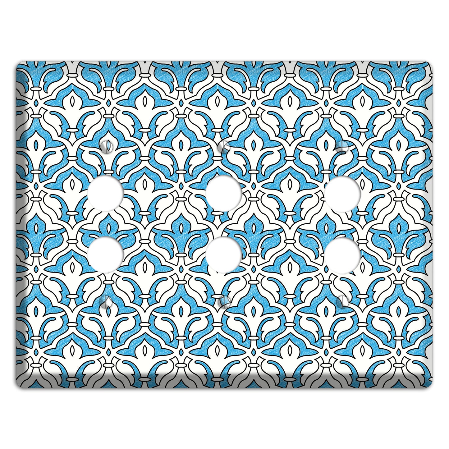 Blue Scallop Tapestry 3 Pushbutton Wallplate