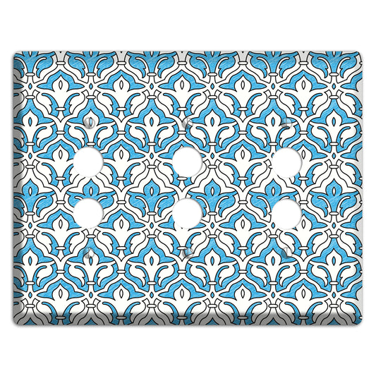 Blue Scallop Tapestry 3 Pushbutton Wallplate