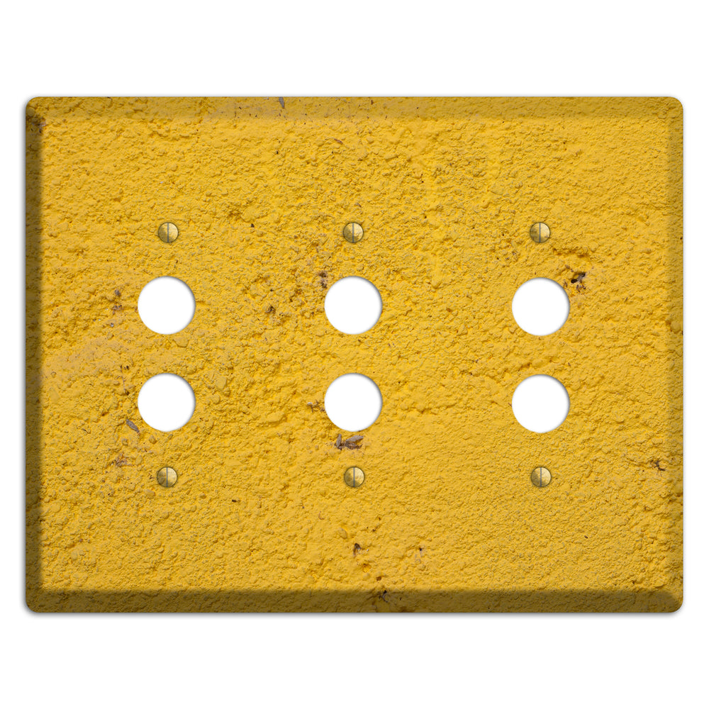 Yellow Concrete 3 Pushbutton Wallplate
