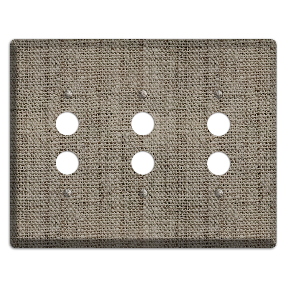 Makara Burlap 3 Pushbutton Wallplate