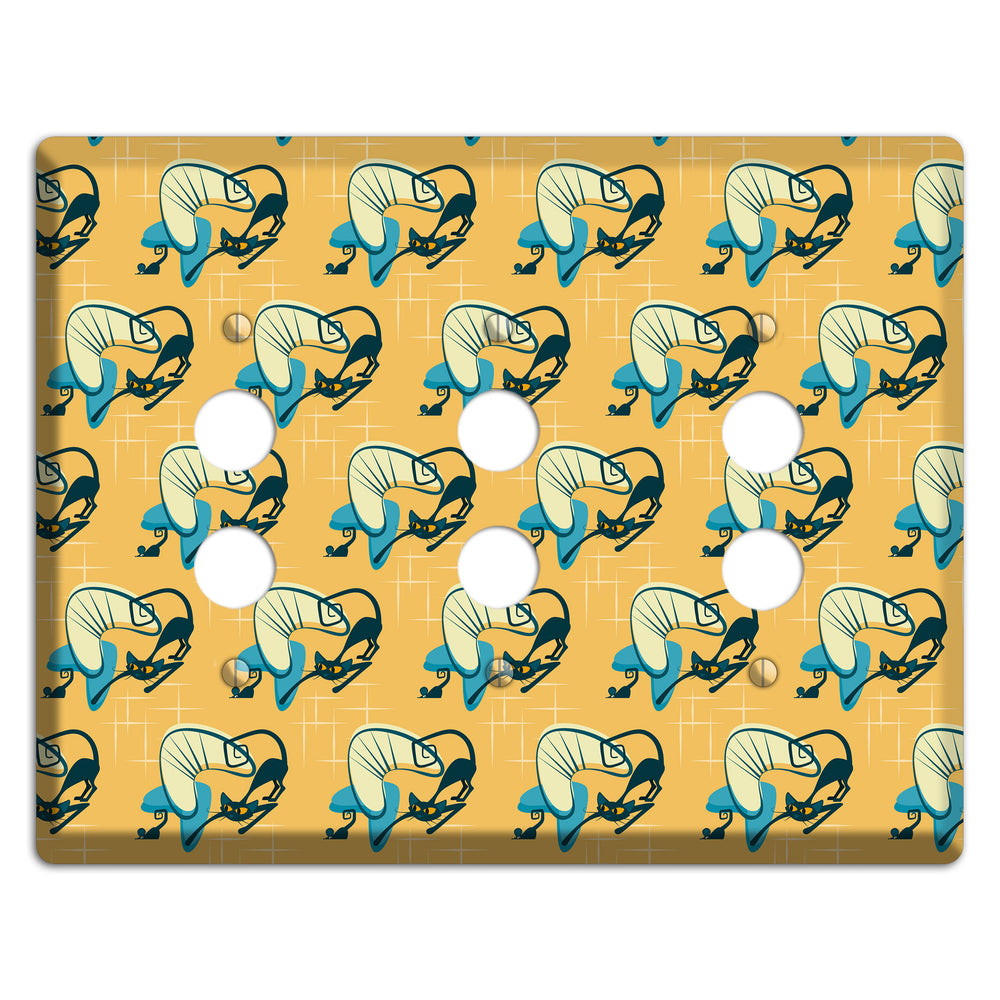 Yellow Kitties 3 Pushbutton Wallplate