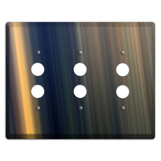 Black with Orange Ray of Light 3 Pushbutton Wallplate