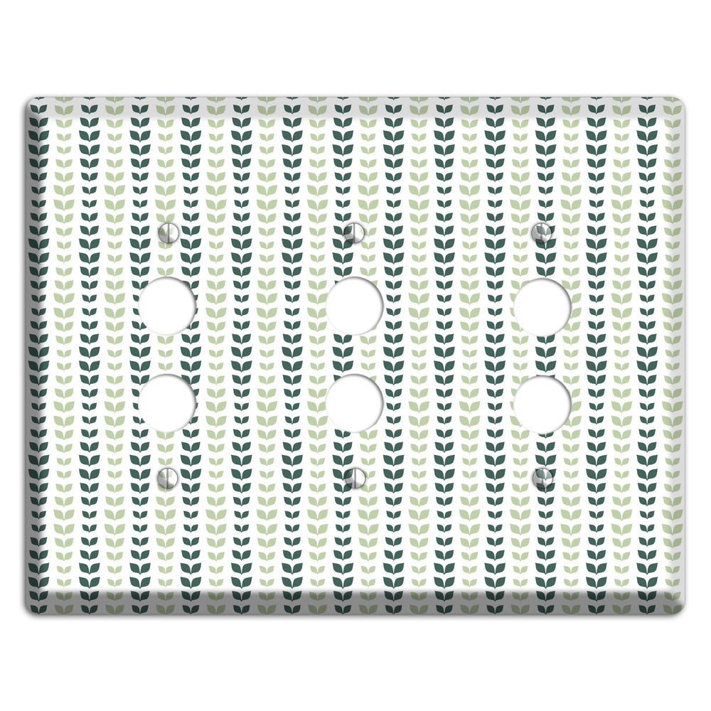Leaves Style X 3 Pushbutton Wallplate