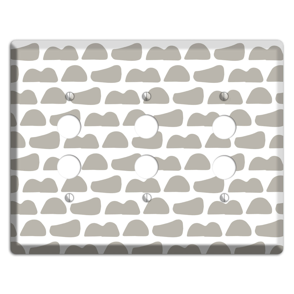 Simple Scandanavian Style Y 3 Pushbutton Wallplate