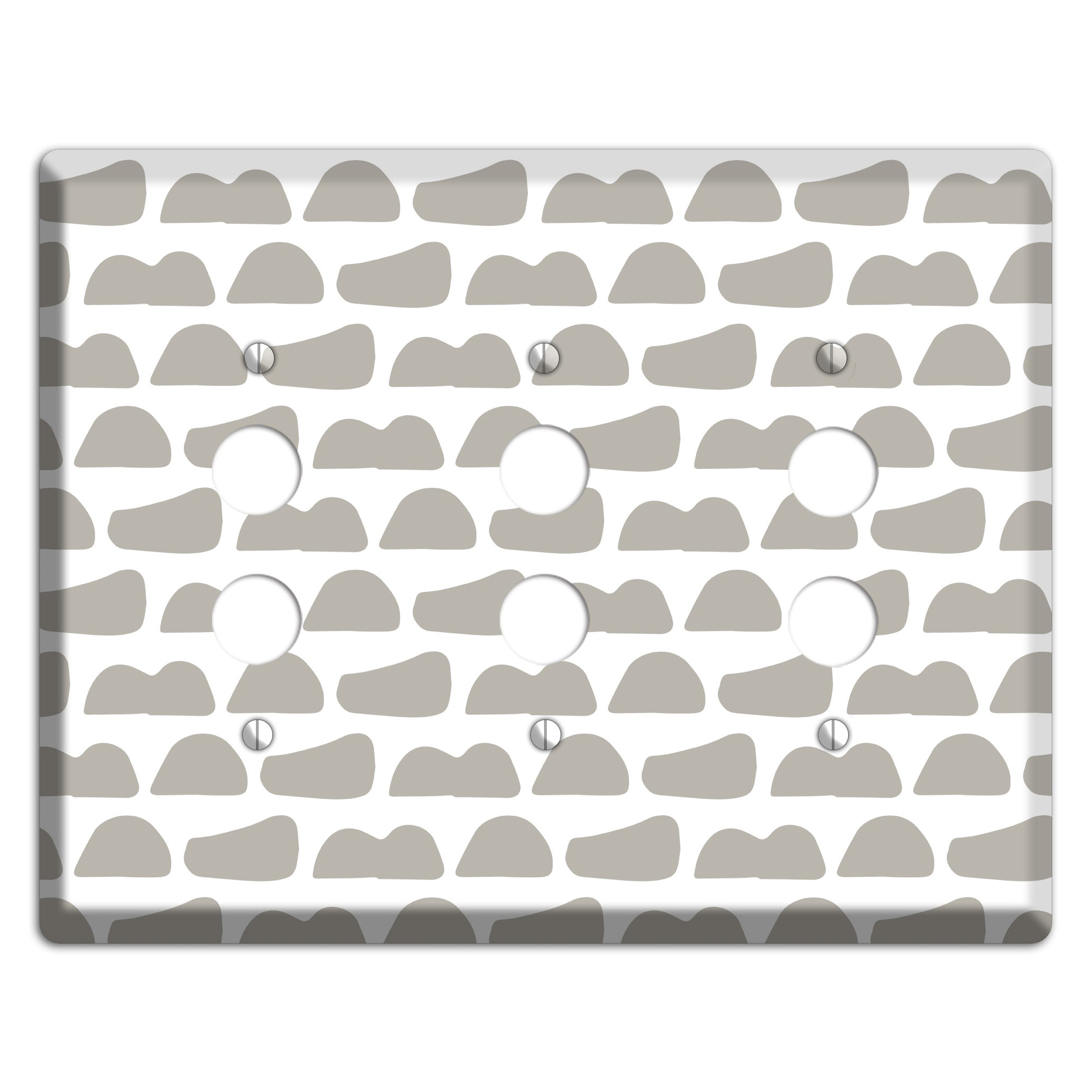 Simple Scandanavian Style Y 3 Pushbutton Wallplate