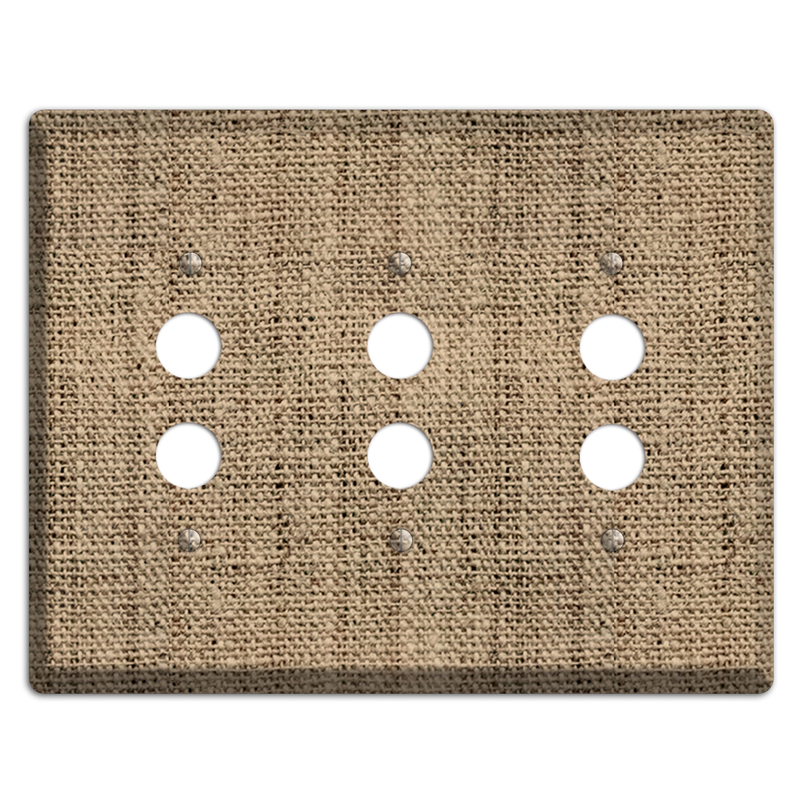 Donkey Brown Burlap 3 Pushbutton Wallplate