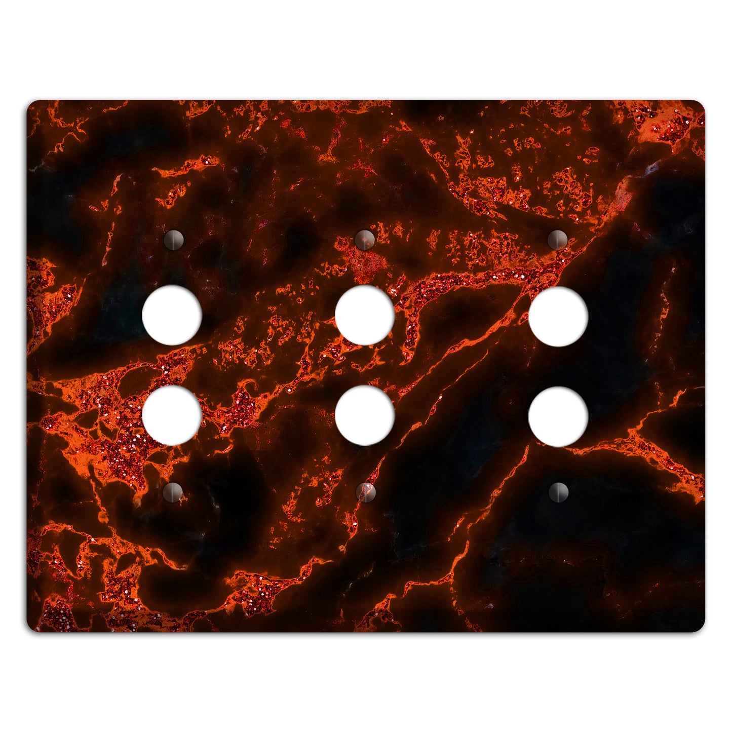 Black and Red Marble 3 Pushbutton Wallplate