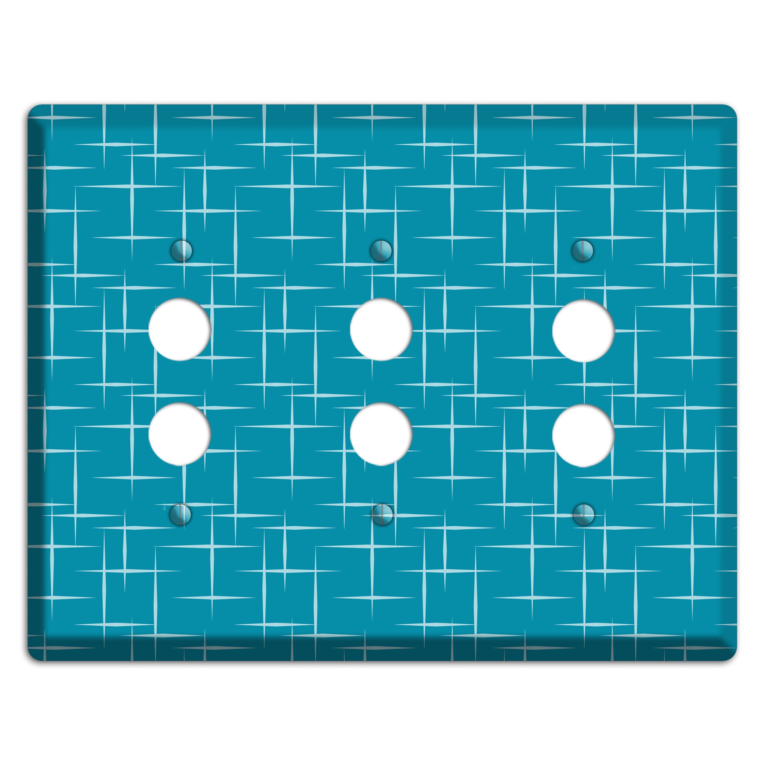 Blue Atom Burst 3 Pushbutton Wallplate