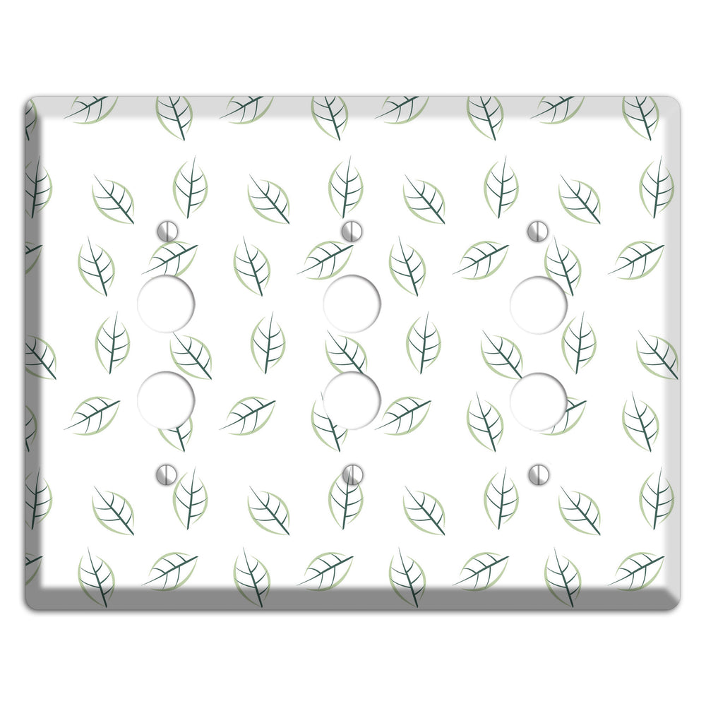 Leaves Style DD 3 Pushbutton Wallplate