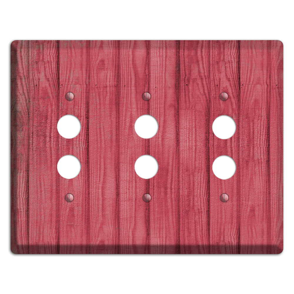 Fuzzy Wuzzy Weathered Wood 3 Pushbutton Wallplate