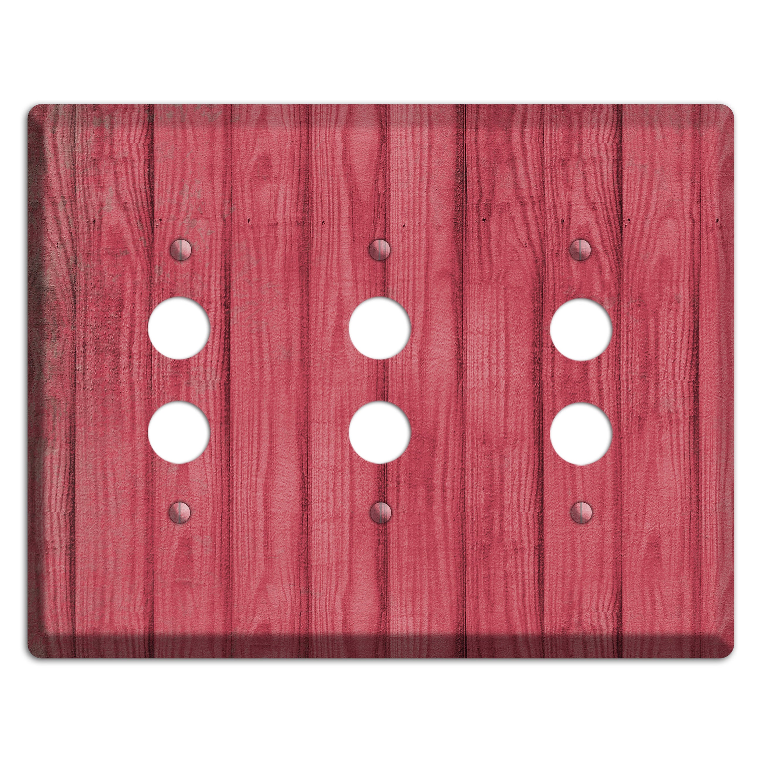 Fuzzy Wuzzy Weathered Wood 3 Pushbutton Wallplate