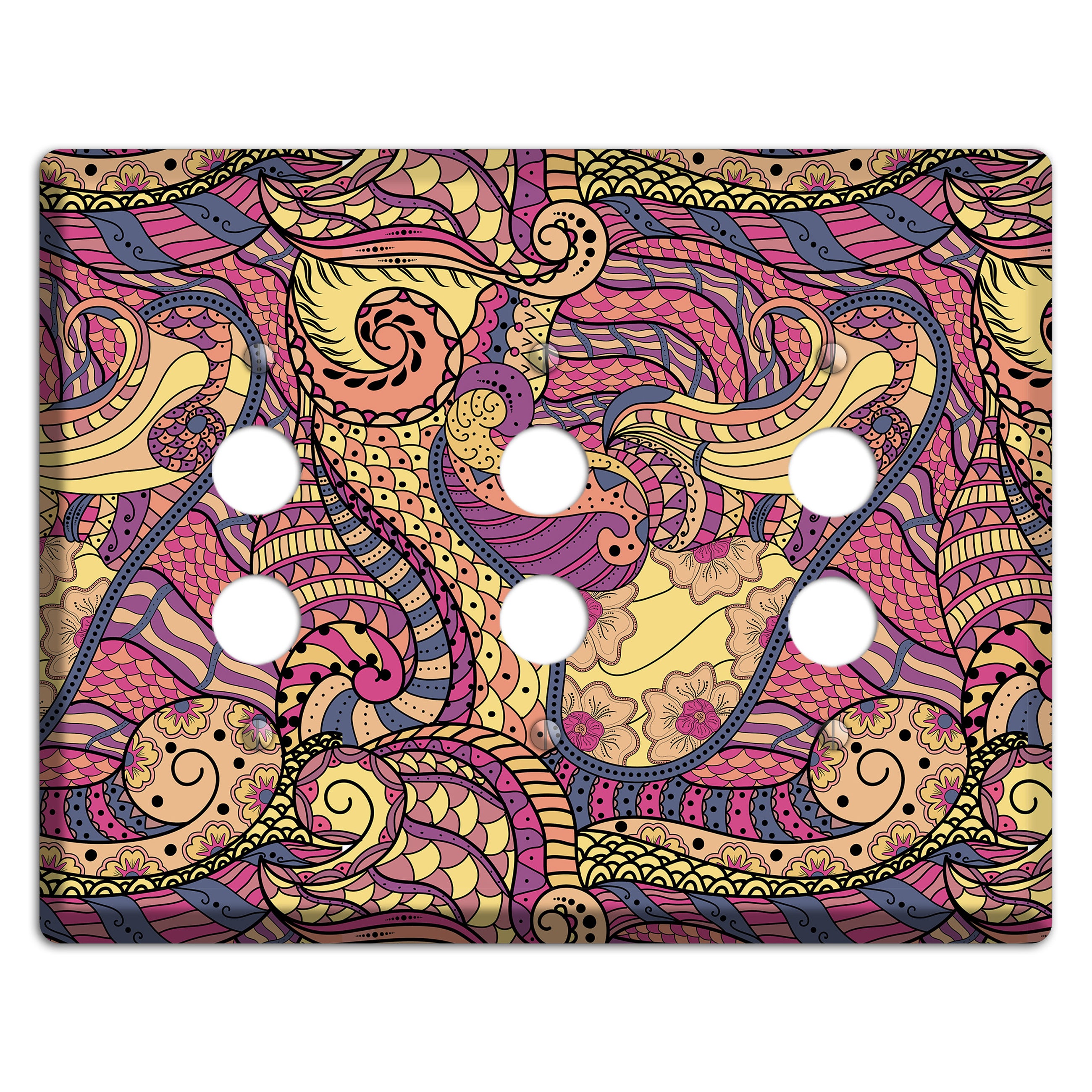 Retro Flourish 2 3 Pushbutton Wallplate
