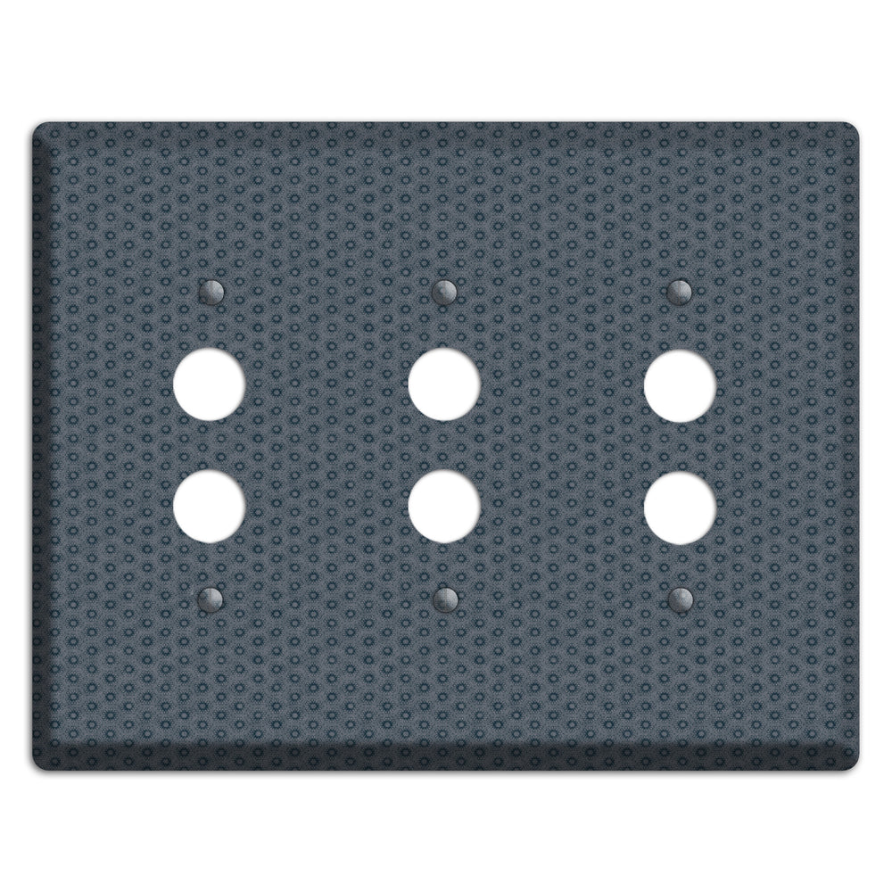 Blue Grey Foulard 3 Pushbutton Wallplate