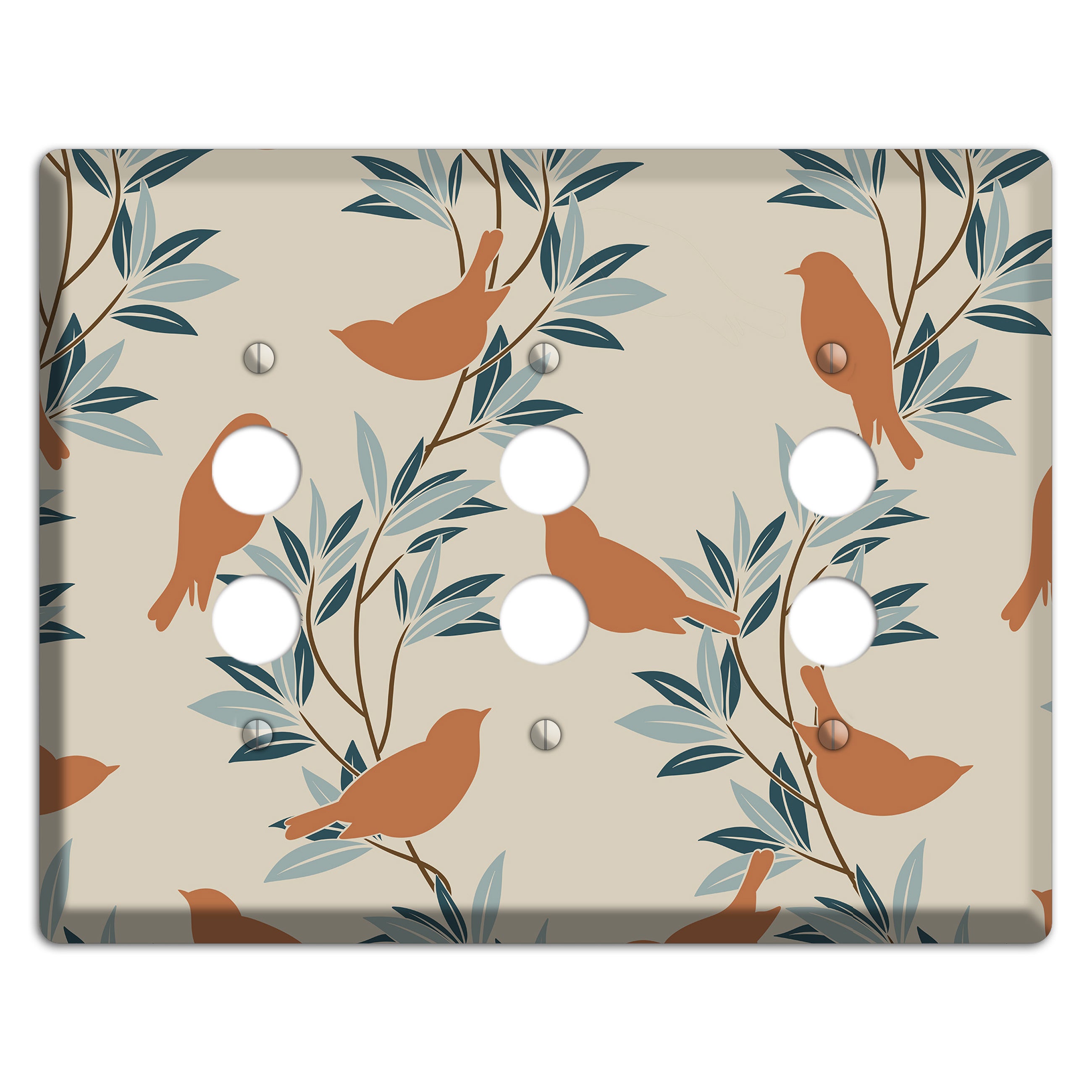 Bird Branch 2 3 Pushbutton Wallplate
