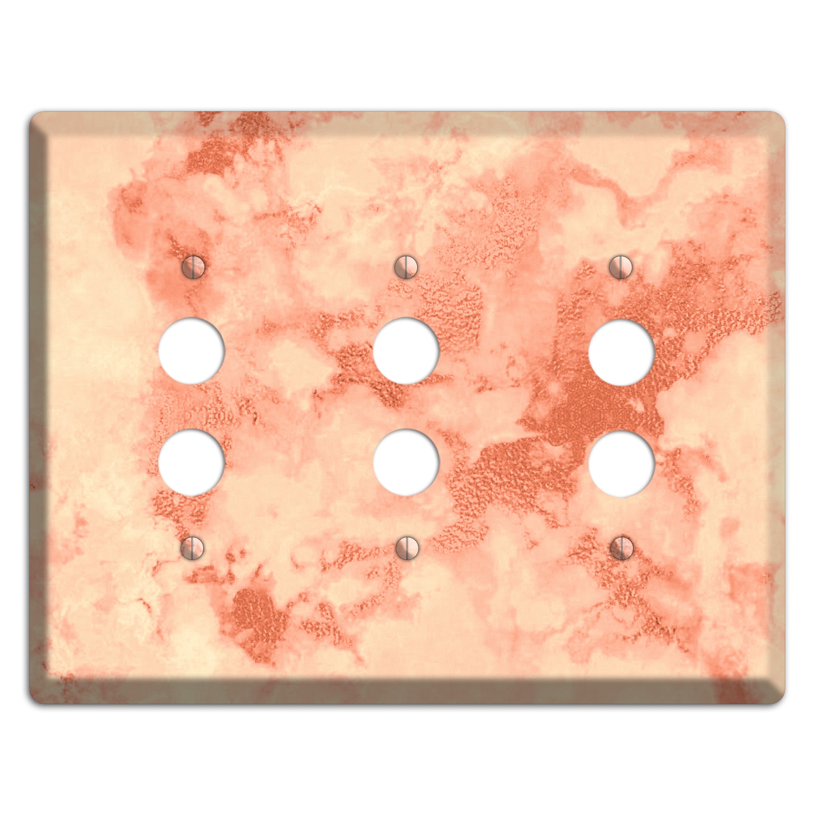 Apricot Peach Marble 3 Pushbutton Wallplate