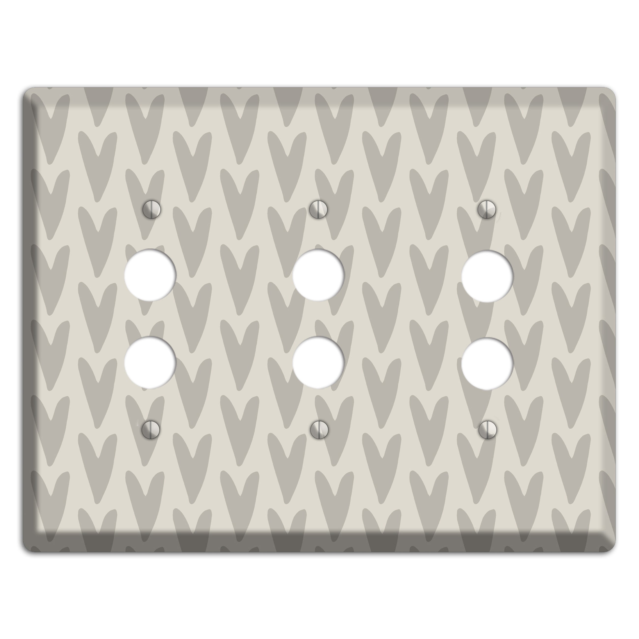 Simple Scandanavian Style I 3 Pushbutton Wallplate