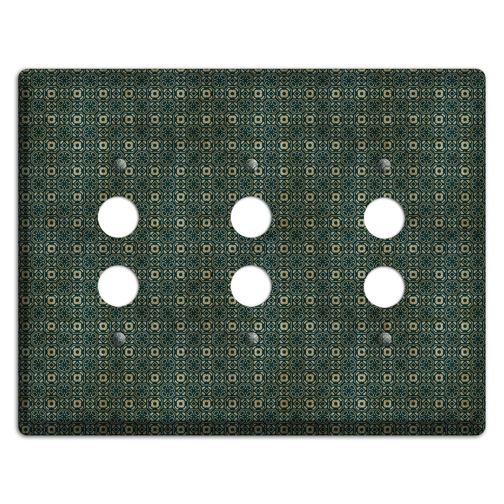 Dark Green Grunge Tapestry 3 Pushbutton Wallplate