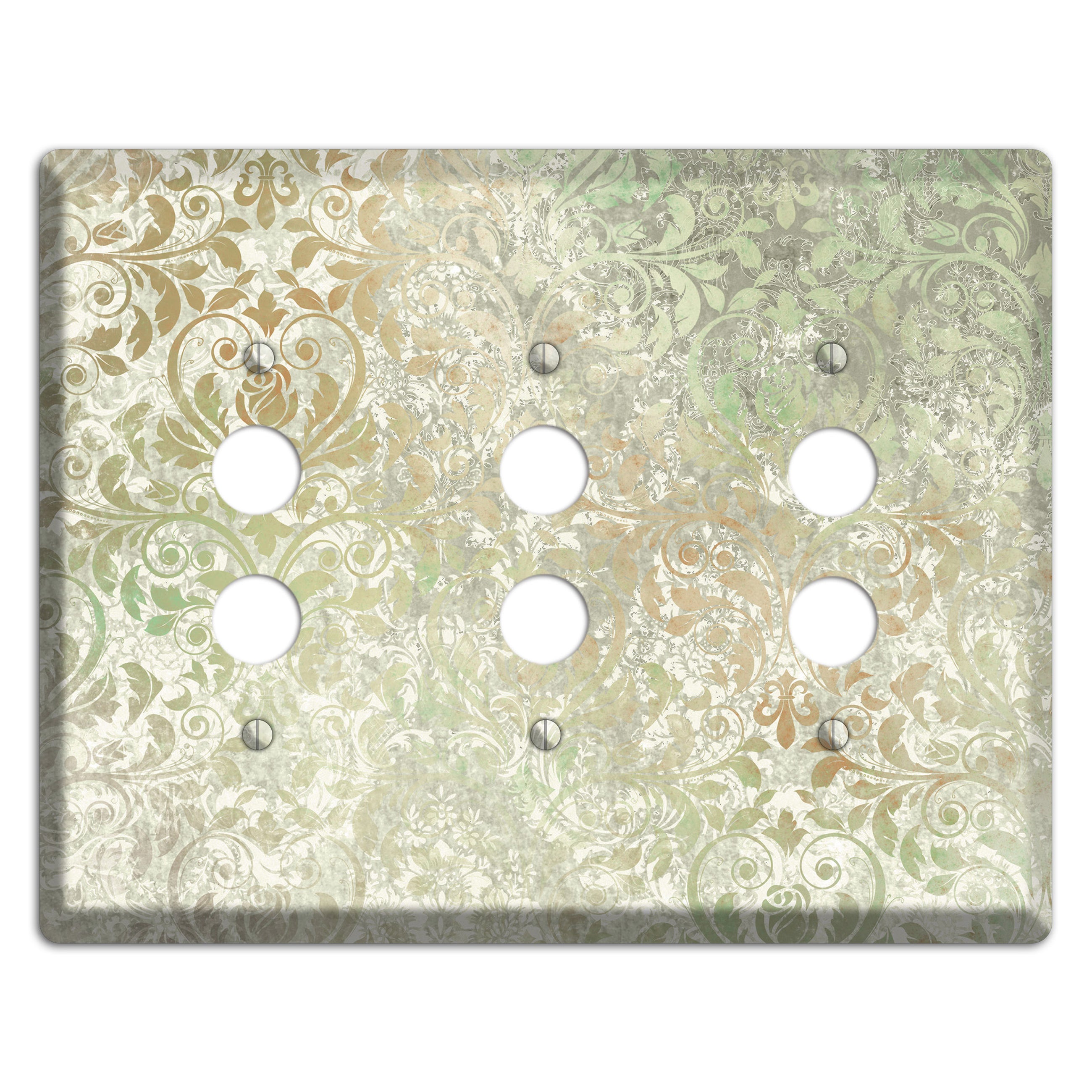 Tana Whimsical Damask 3 Pushbutton Wallplate