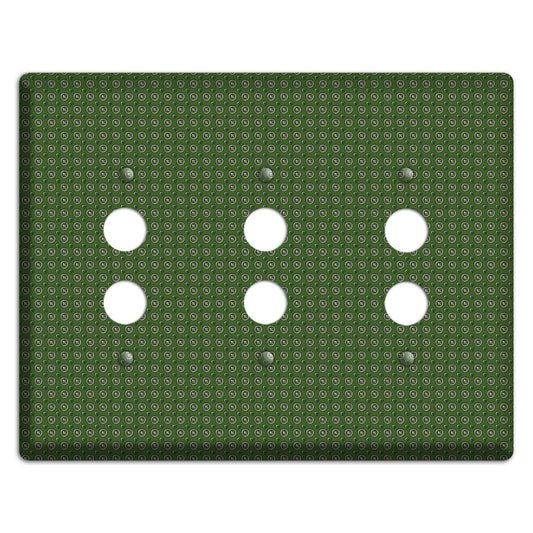 Green Concentric Dots 3 Pushbutton Wallplate