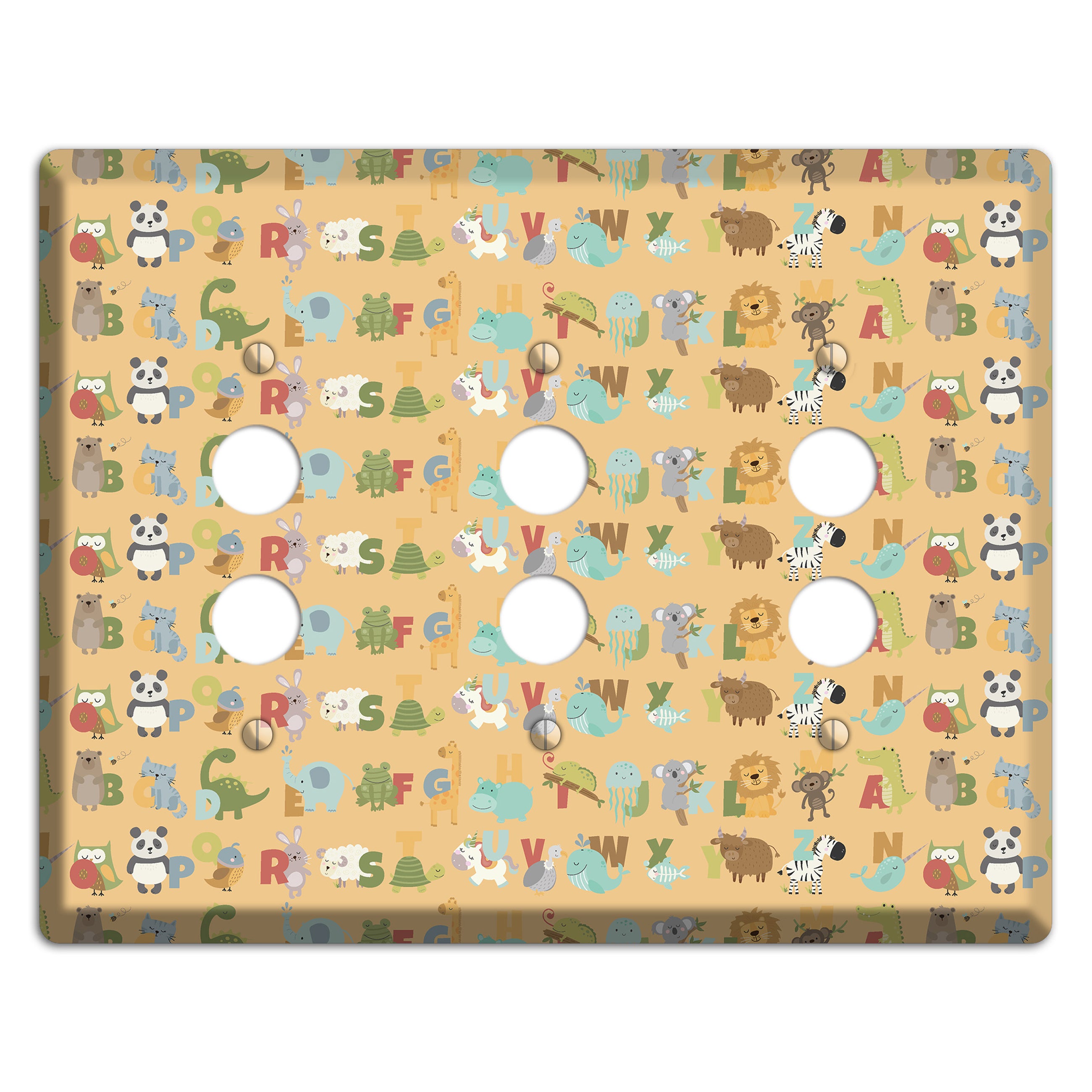 Animal Alphabet 1 3 Pushbutton Wallplate