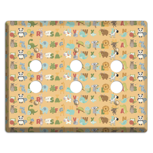 Animal Alphabet 1 3 Pushbutton Wallplate