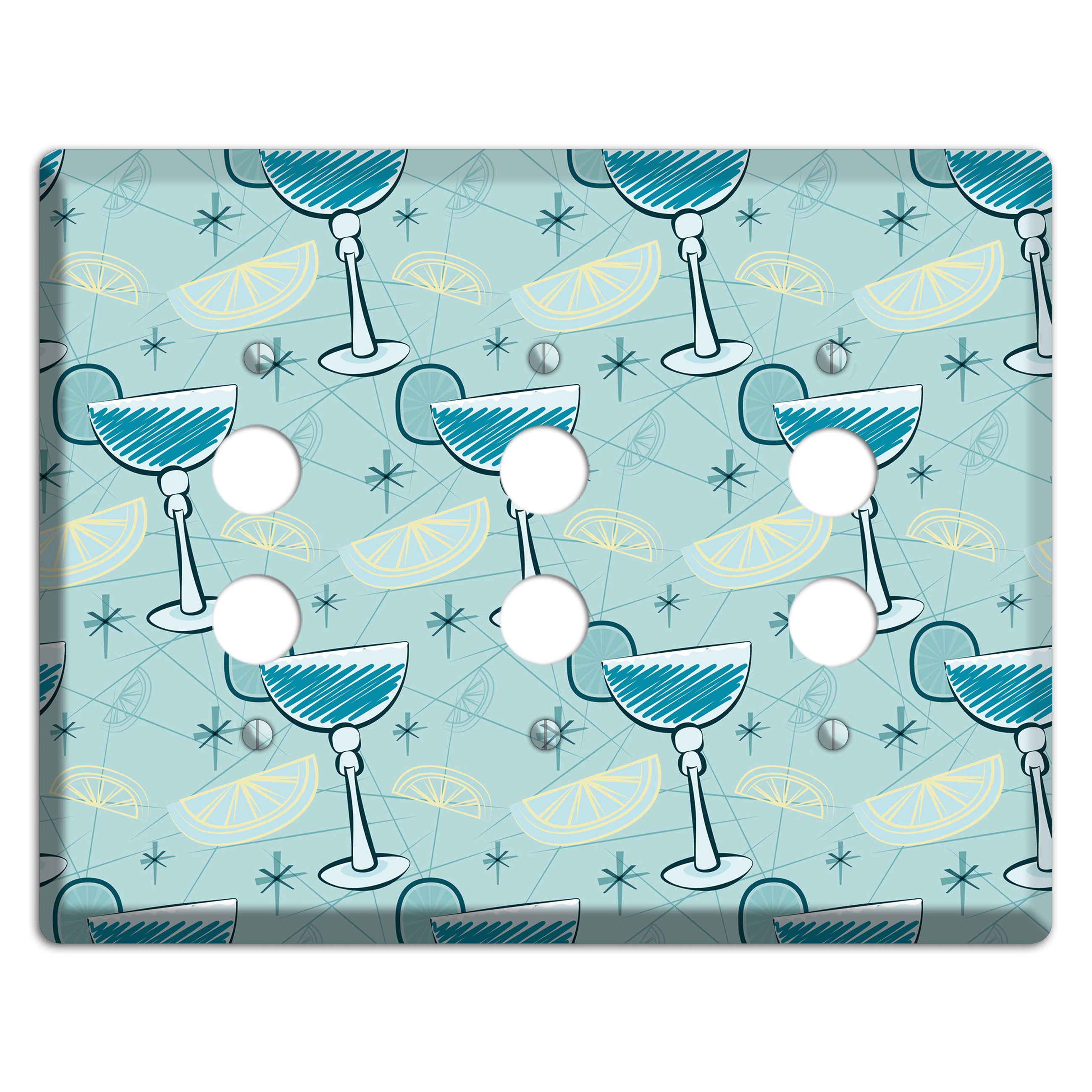 Cocktails 3 Pushbutton Wallplate
