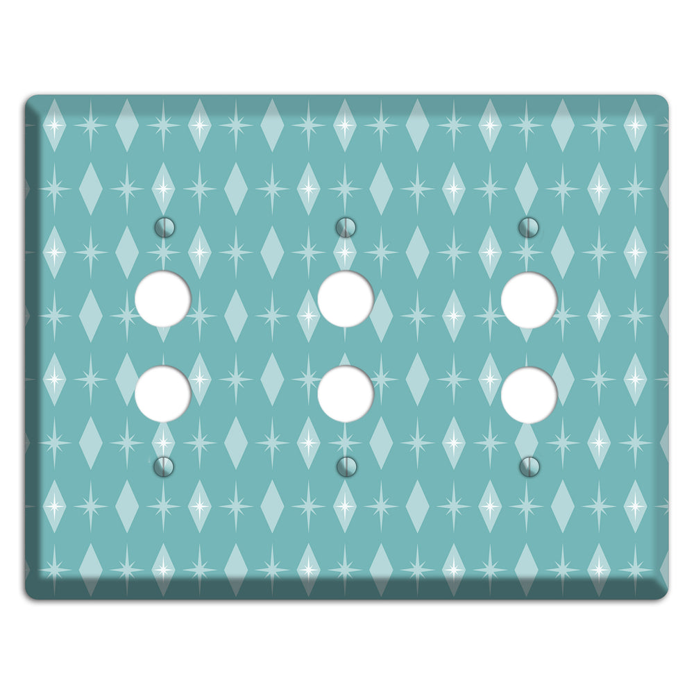 Blue Diamon 3 Pushbutton Wallplate