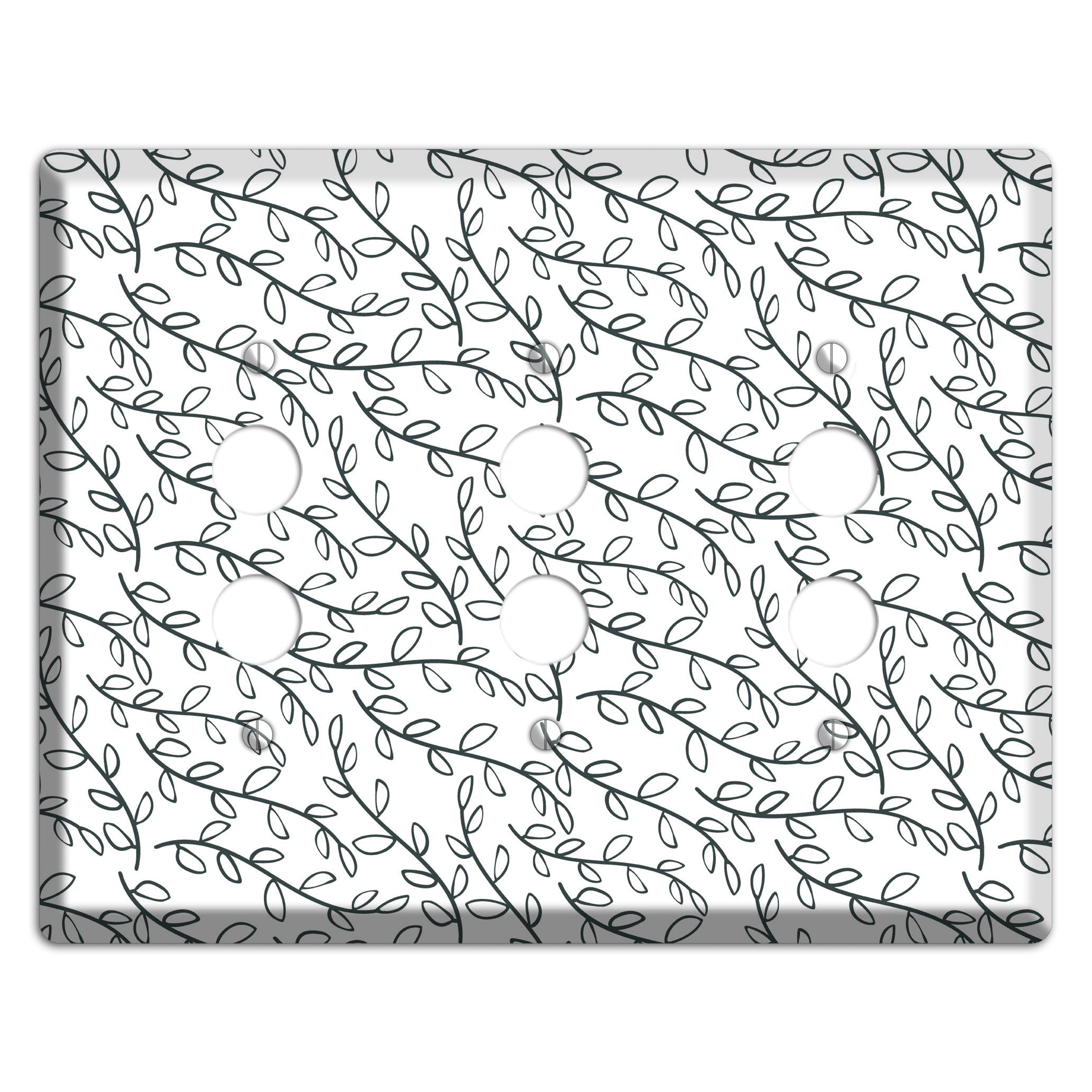 Leaves Style O 3 Pushbutton Wallplate