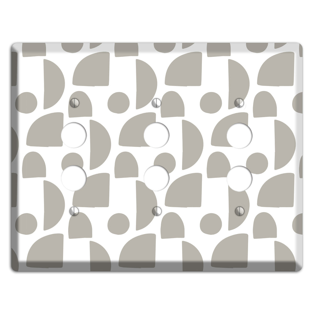 Simple Scandanavian Style L 3 Pushbutton Wallplate