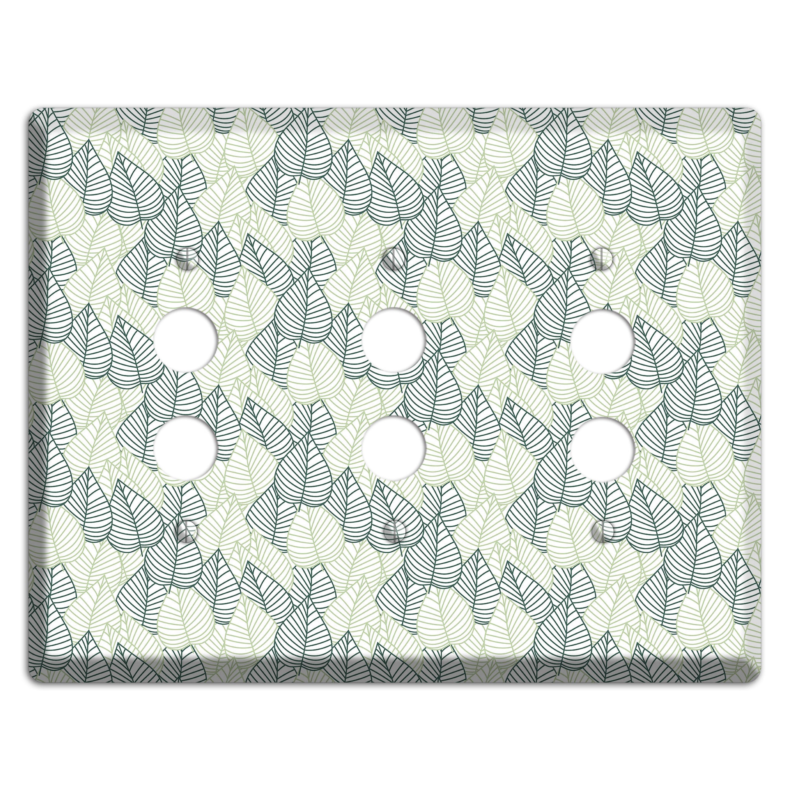 Leaves Style N 3 Pushbutton Wallplate