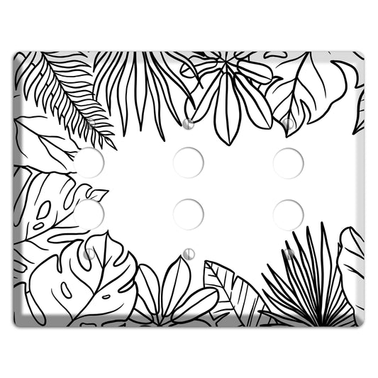 Hand-Drawn Leaves 3 3 Pushbutton Wallplate