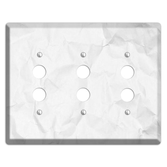 Seashell Crinkled Paper 3 Pushbutton Wallplate