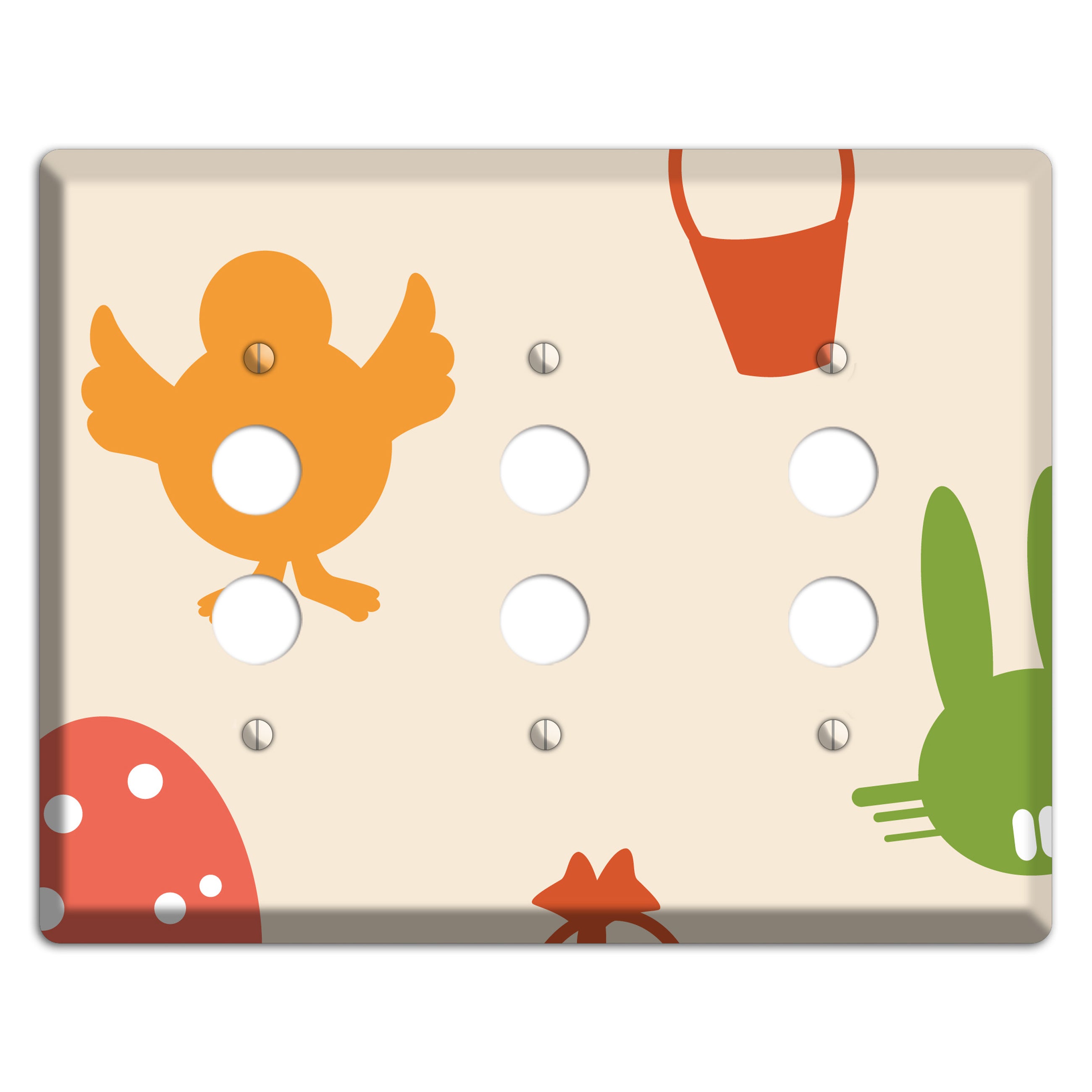 Yellow Chick 3 Pushbutton Wallplate