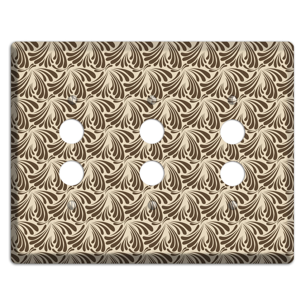 Nouveau Tear Drop 3 Pushbutton Wallplate
