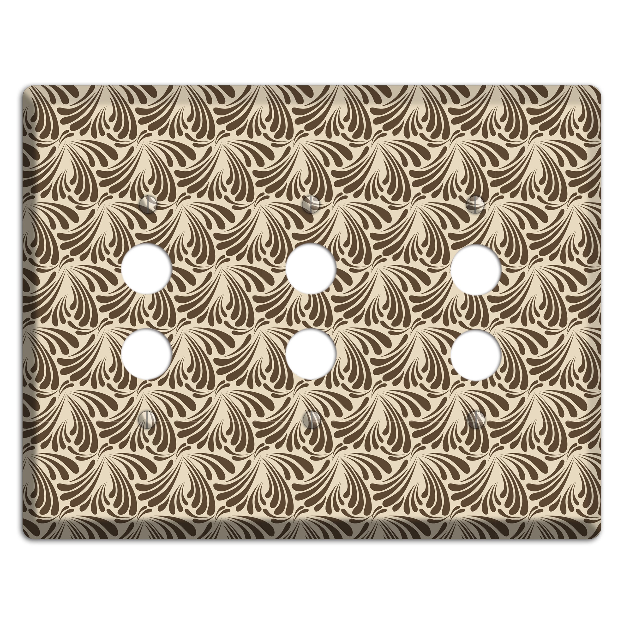 Nouveau Tear Drop 3 Pushbutton Wallplate