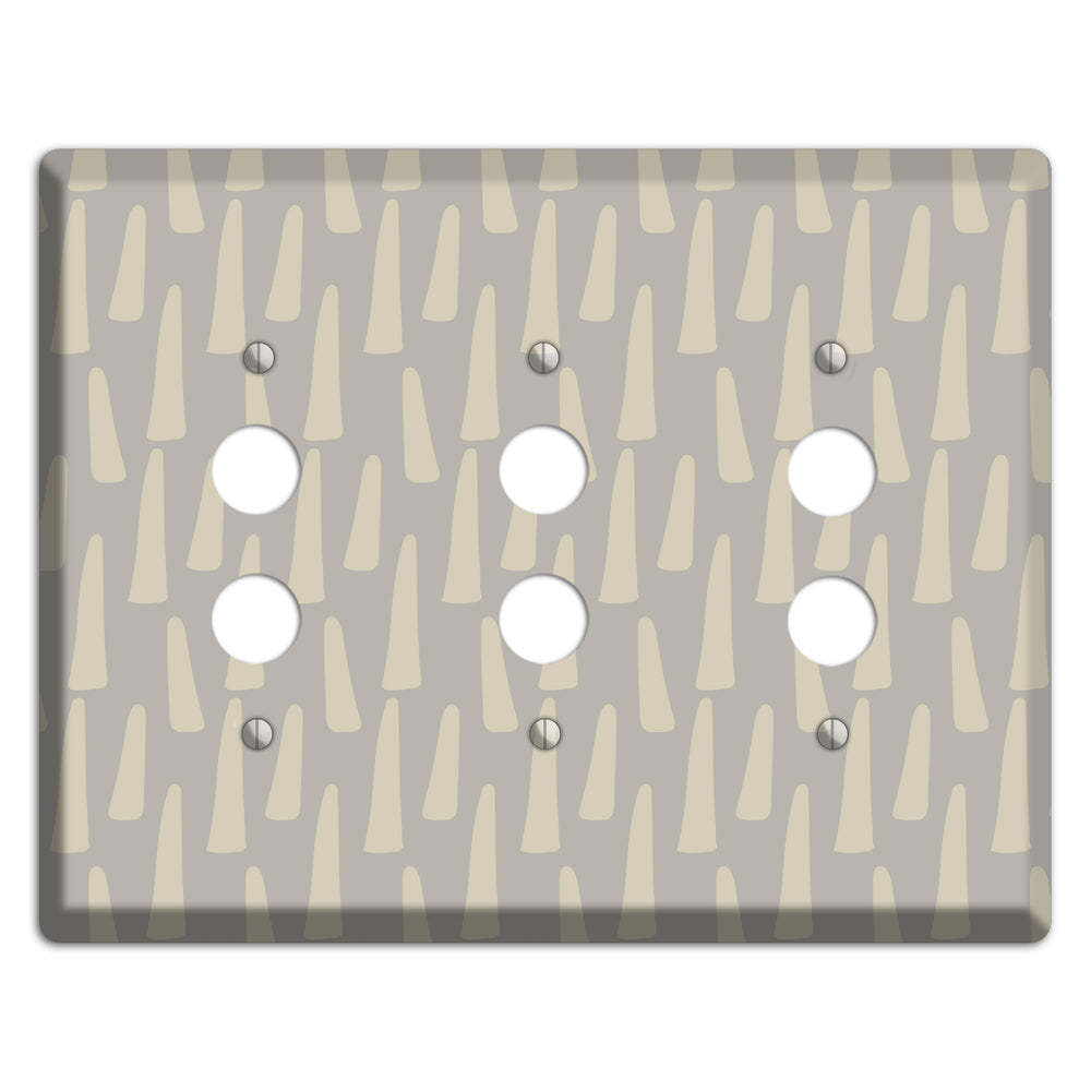 Simple Scandanavian Style HH 3 Pushbutton Wallplate