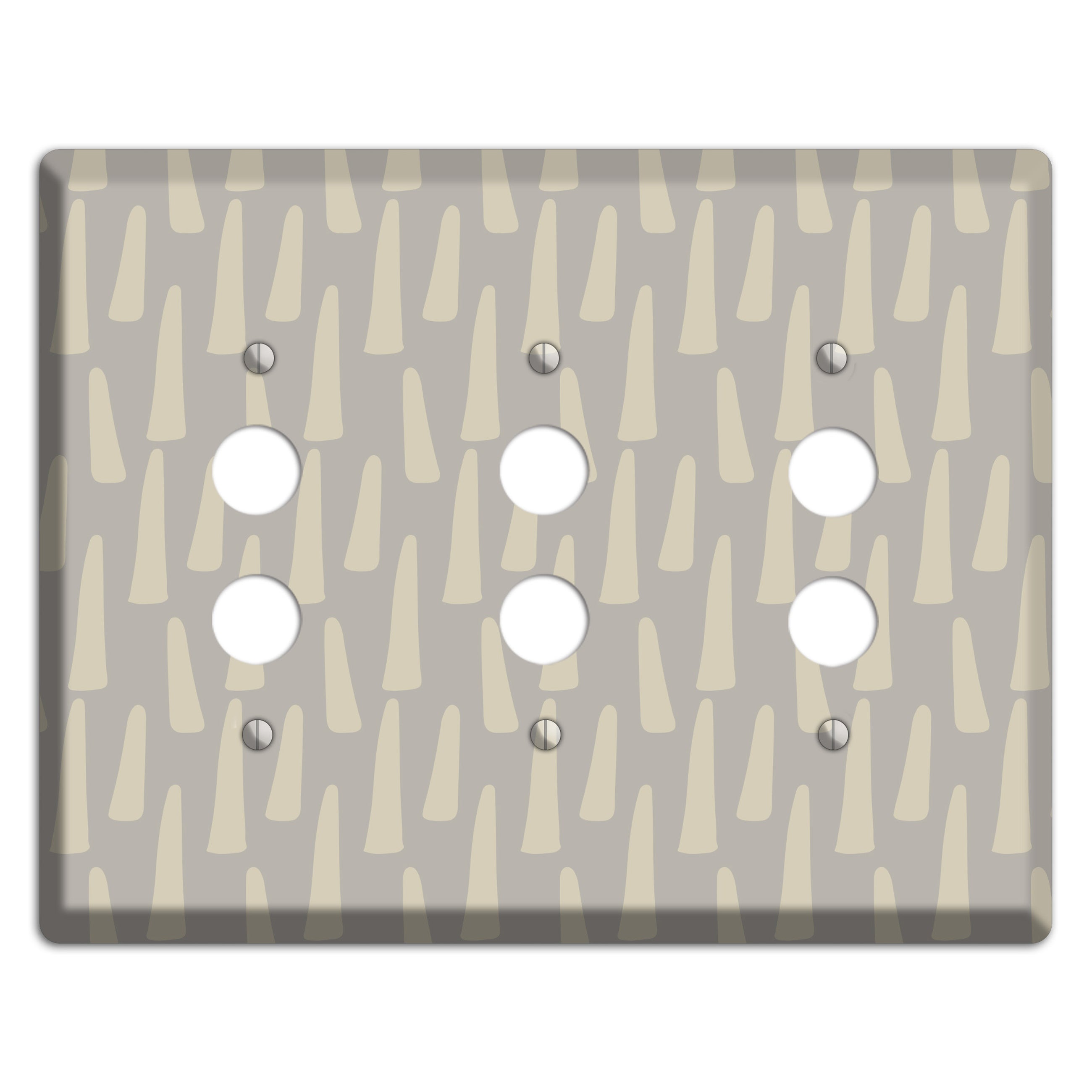 Simple Scandanavian Style HH 3 Pushbutton Wallplate