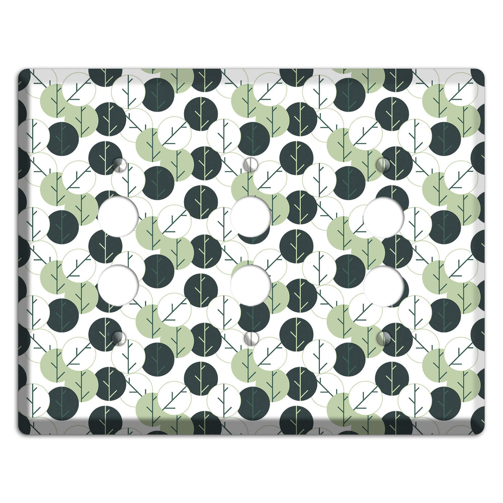 Leaves Style F 3 Pushbutton Wallplate