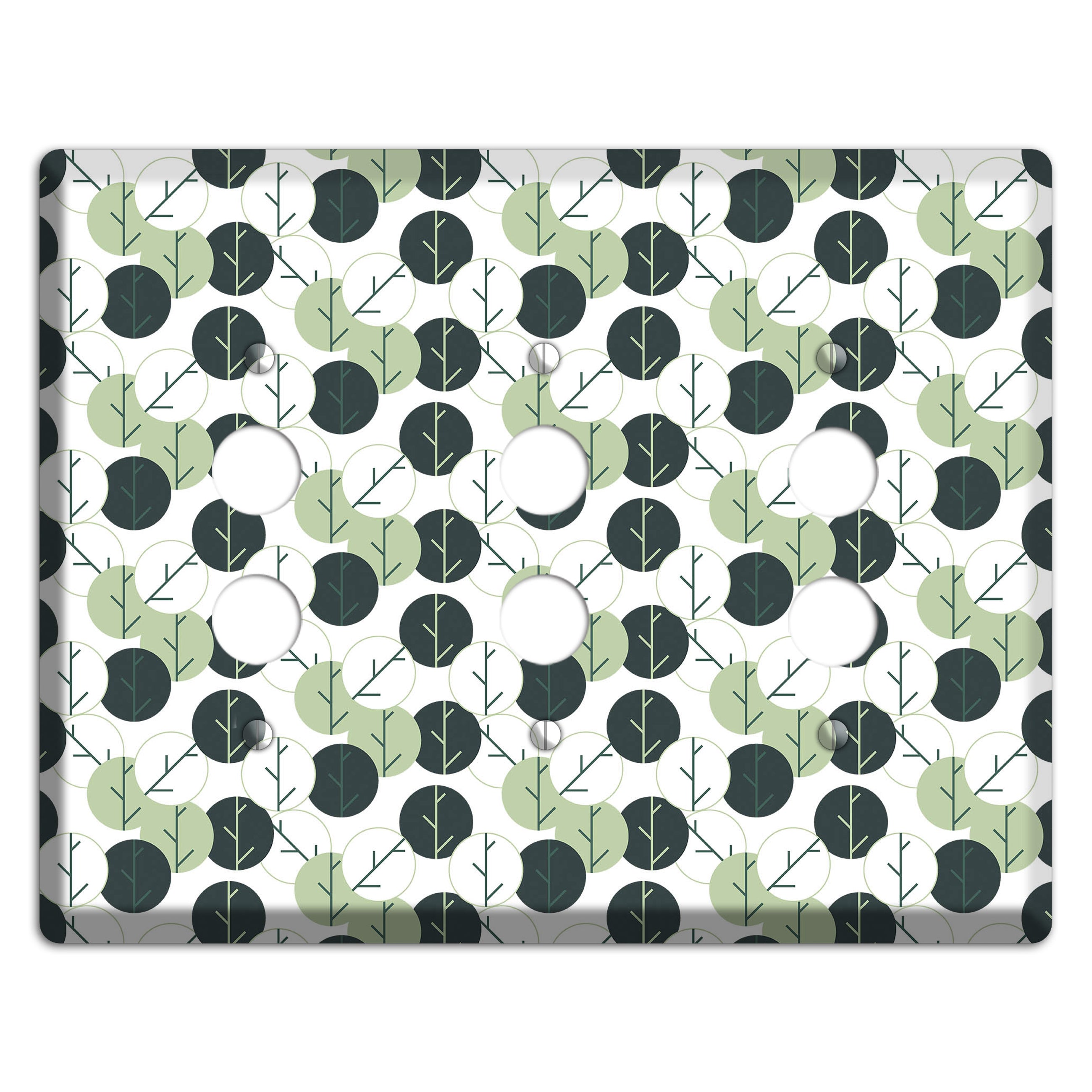Leaves Style F 3 Pushbutton Wallplate