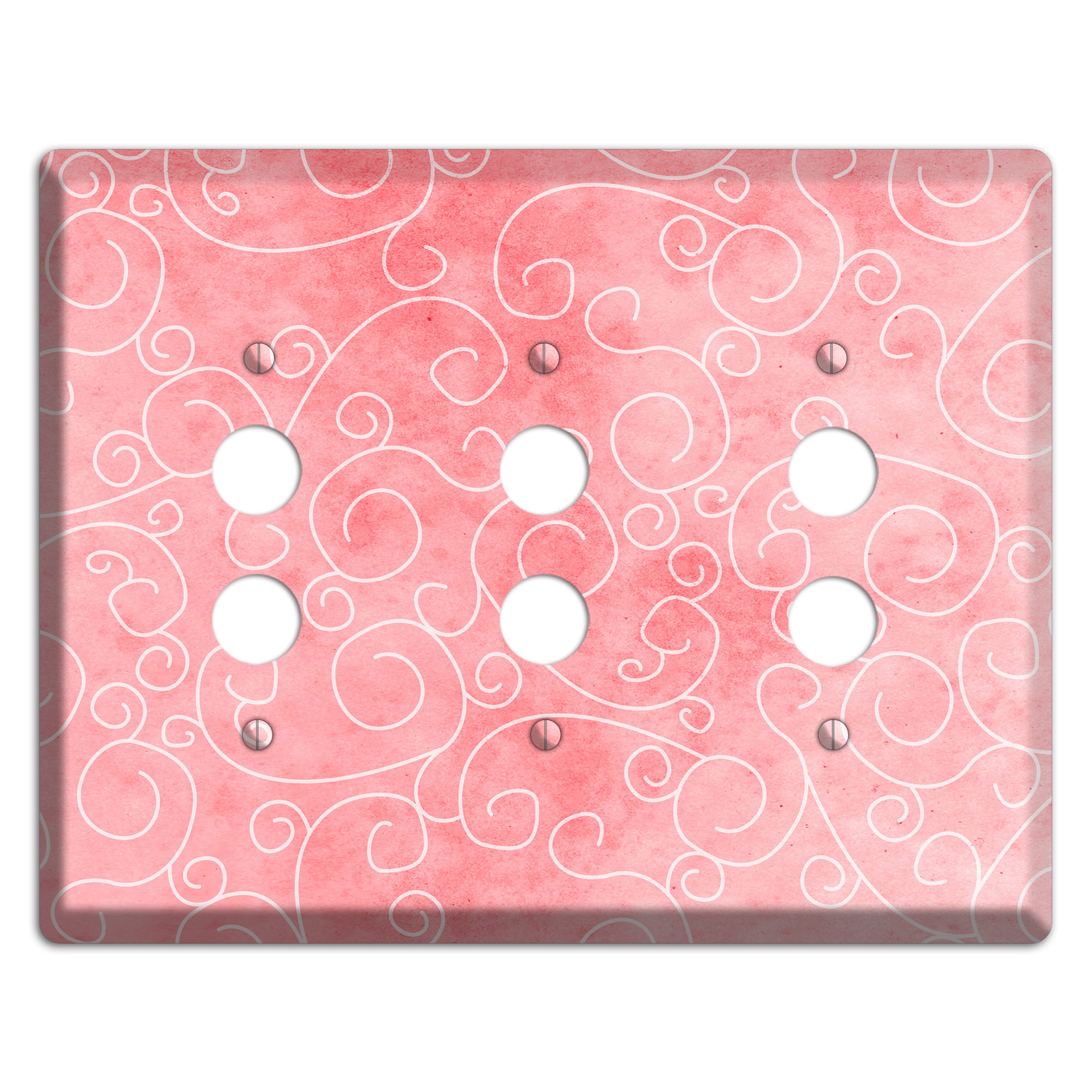 Azalea Soft Coral 3 Pushbutton Wallplate