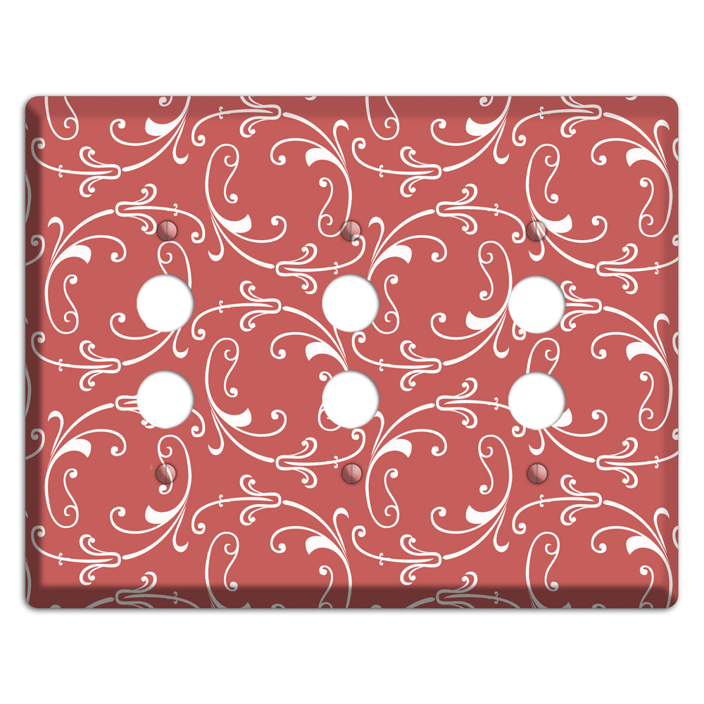 Brick Victorian Sprig 3 Pushbutton Wallplate