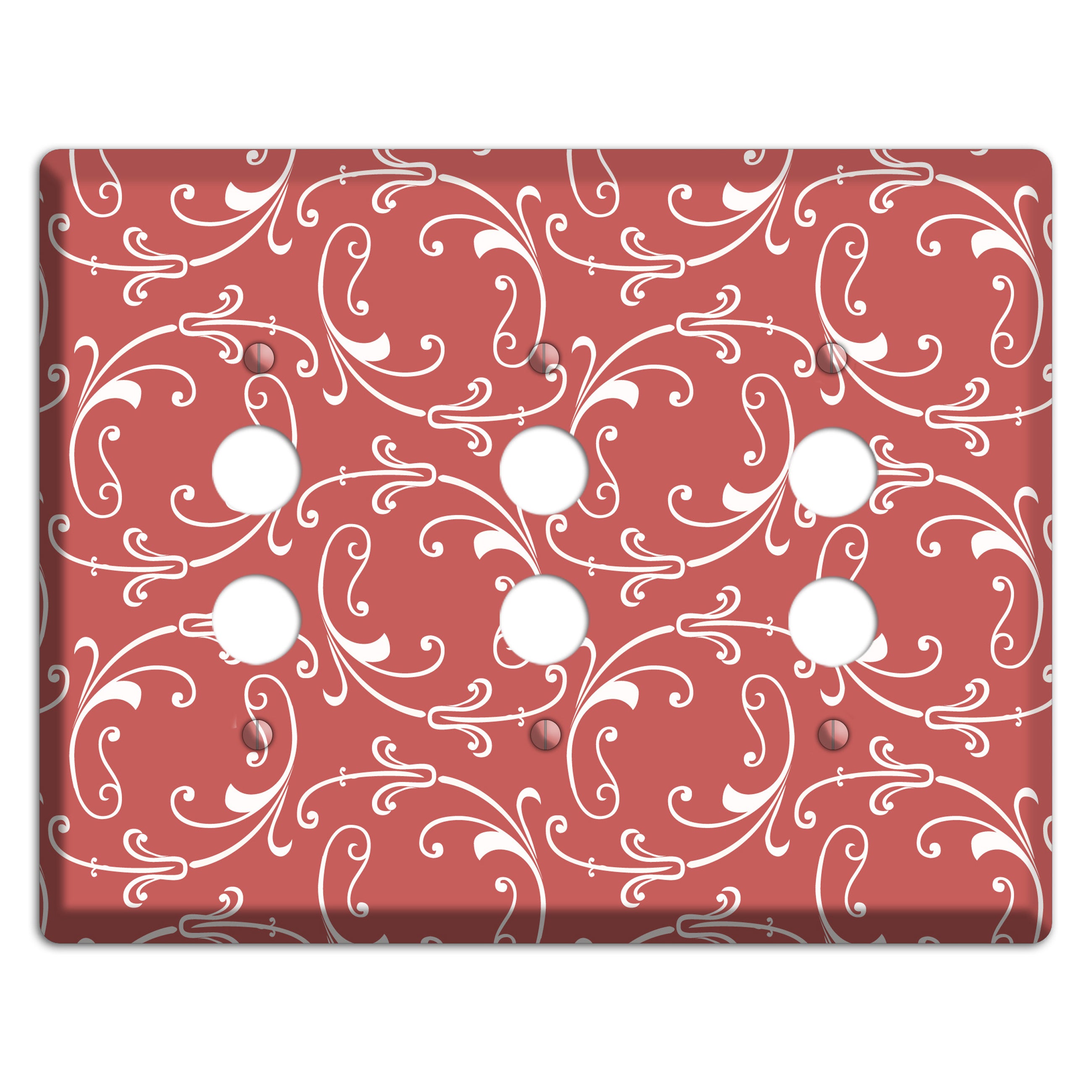Brick Victorian Sprig 3 Pushbutton Wallplate