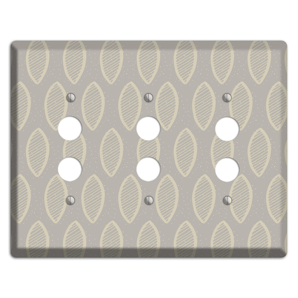 Simple Scandanavian Style W 3 Pushbutton Wallplate