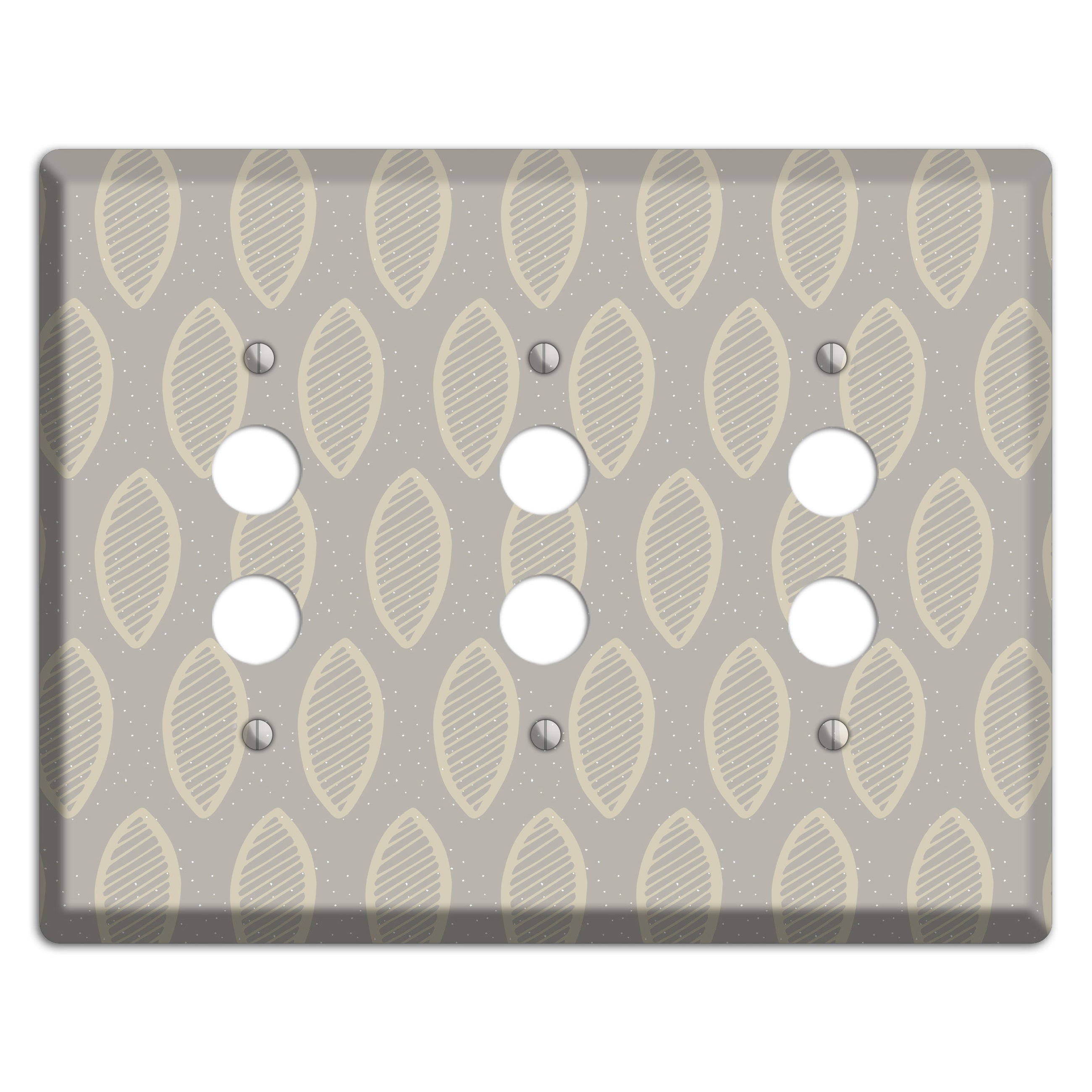 Simple Scandanavian Style W 3 Pushbutton Wallplate
