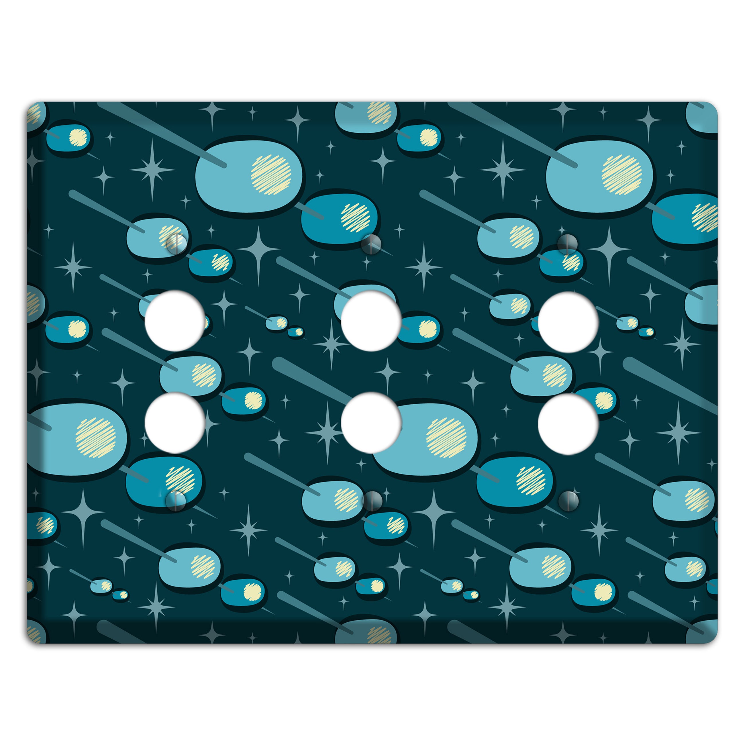 Navy Olives 3 Pushbutton Wallplate