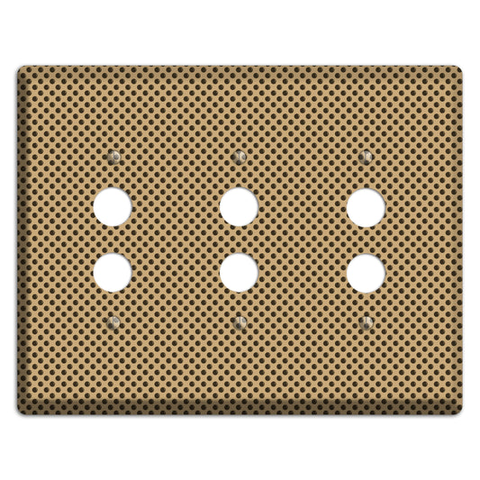Beige with Brown Polka Dots 3 Pushbutton Wallplate