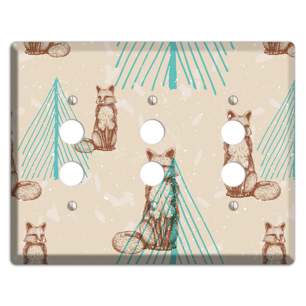 Wildlife Fox 3 Pushbutton Wallplate