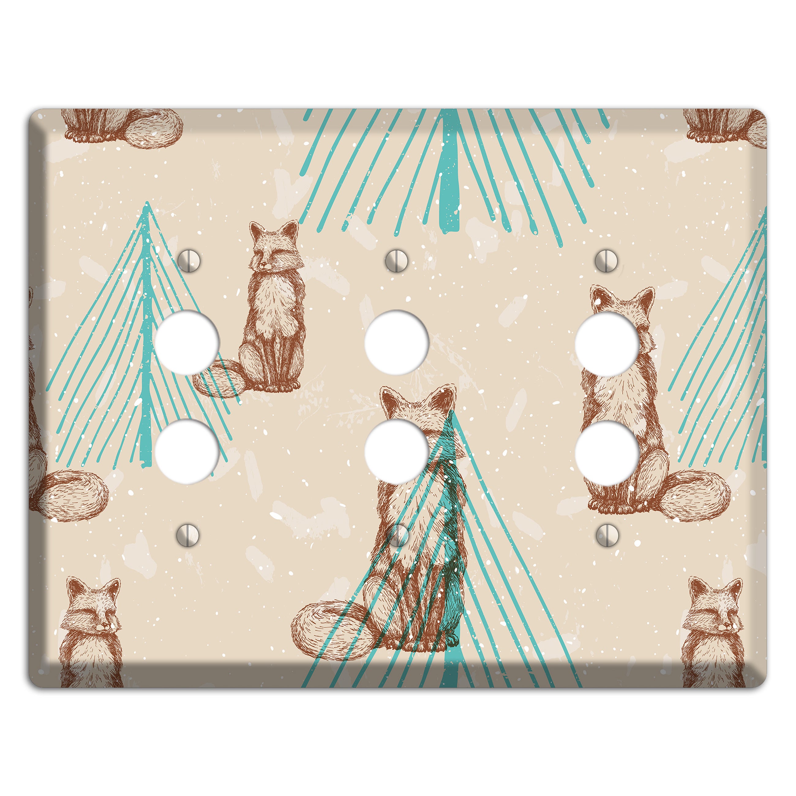 Wildlife Fox 3 Pushbutton Wallplate