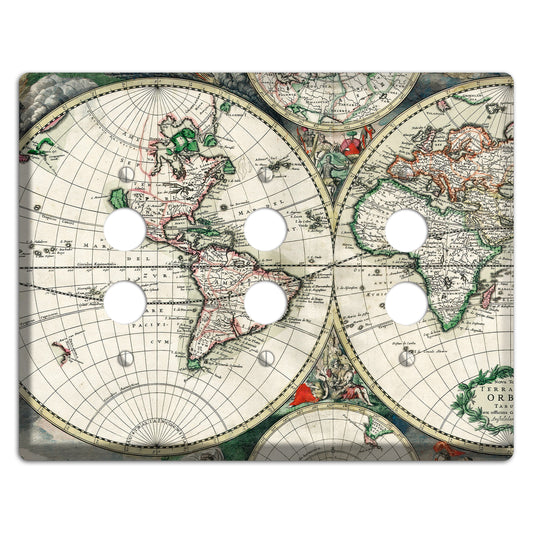 Global Map 3 Pushbutton Wallplate