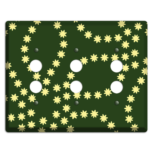 Green with Yellow Constellation 3 Pushbutton Wallplate
